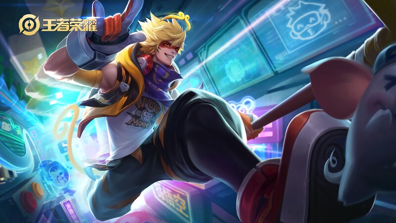 Blonde Character in Action — Blue