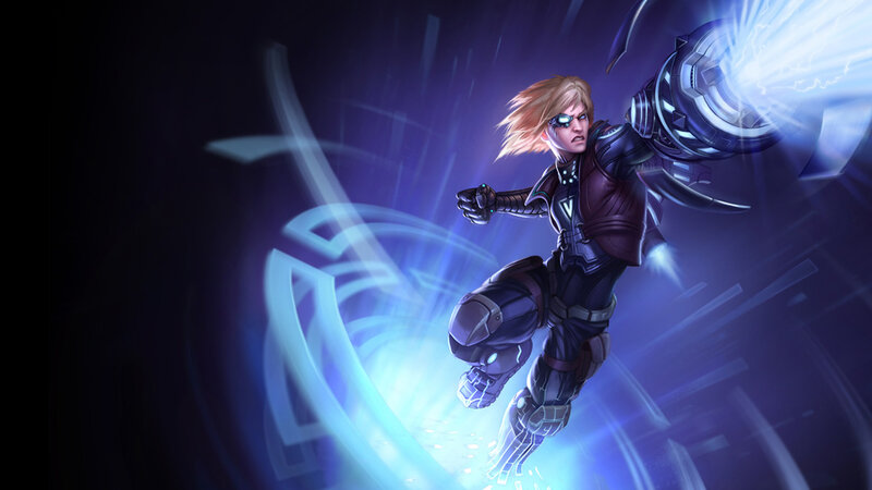Blonde Character in Armor — Blue