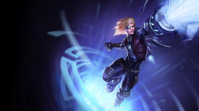 Blonde Character in Armor — Purple, Dramatic