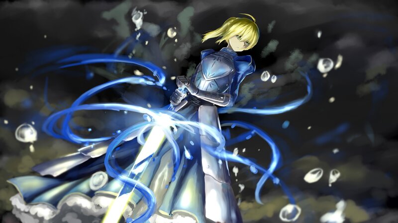 Blonde Character in Blue Armor