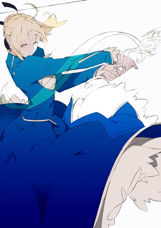 Blonde Character in Blue Outfit — Dynamic