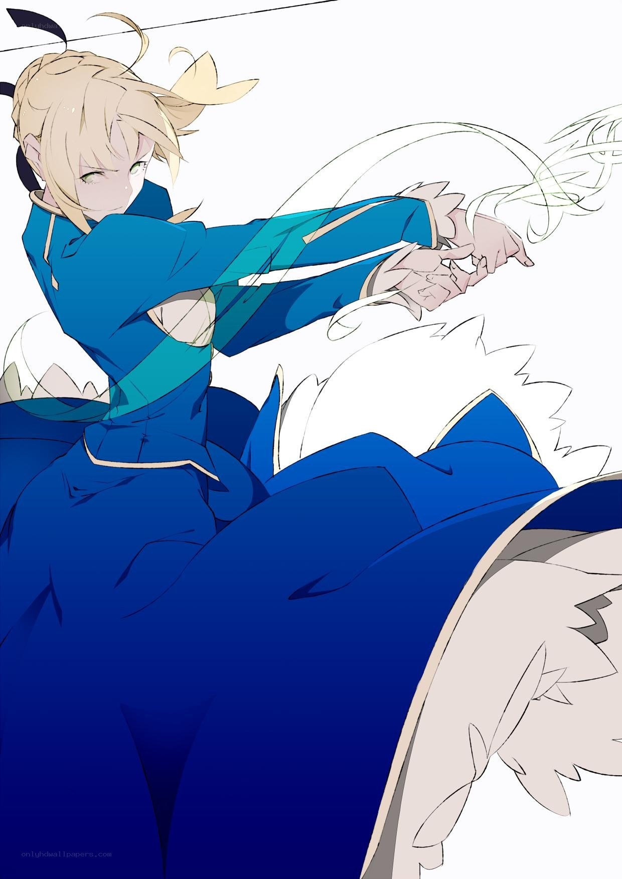 blonde character in blue robe