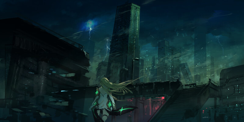 Blonde Character in City