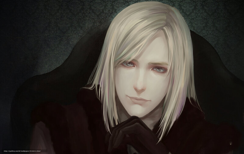 Blonde character in dark cloak