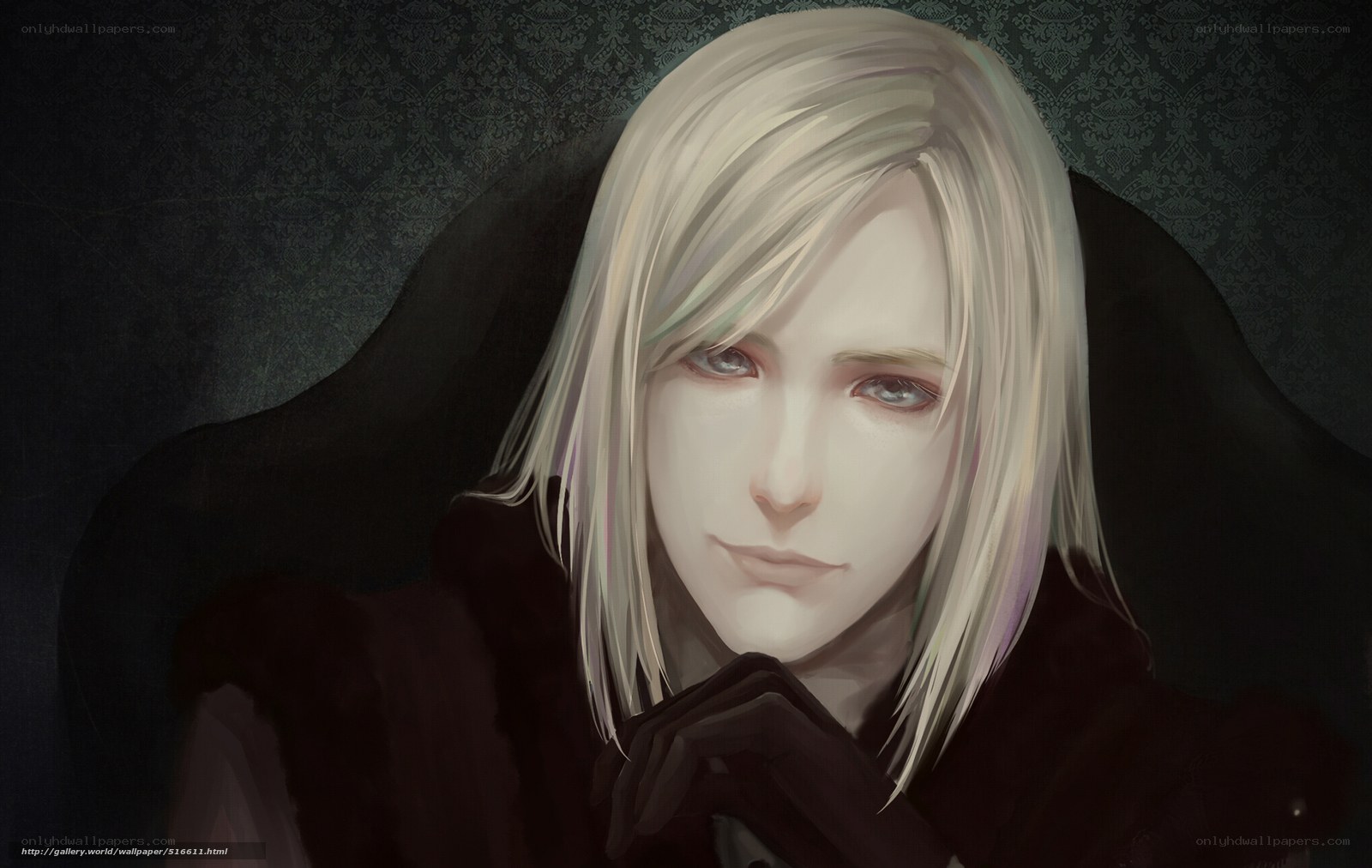 Blonde character in dark cloak