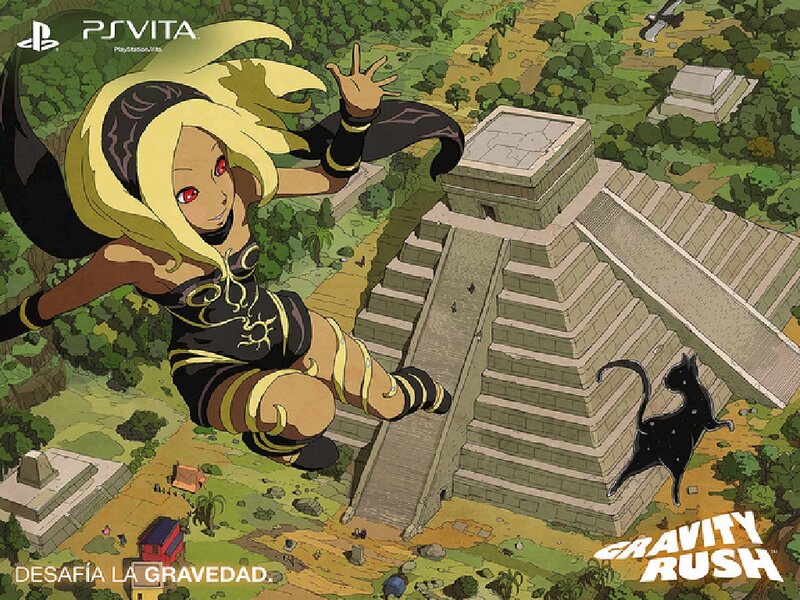 Blonde Character in Mid-air