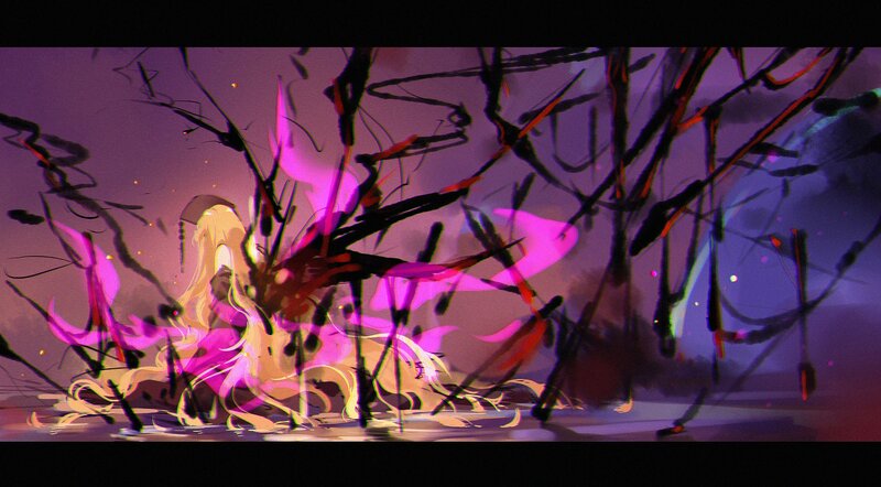 Blonde Character in Pink Energy