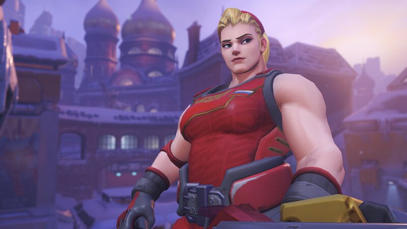 Blonde Character in Red Suit