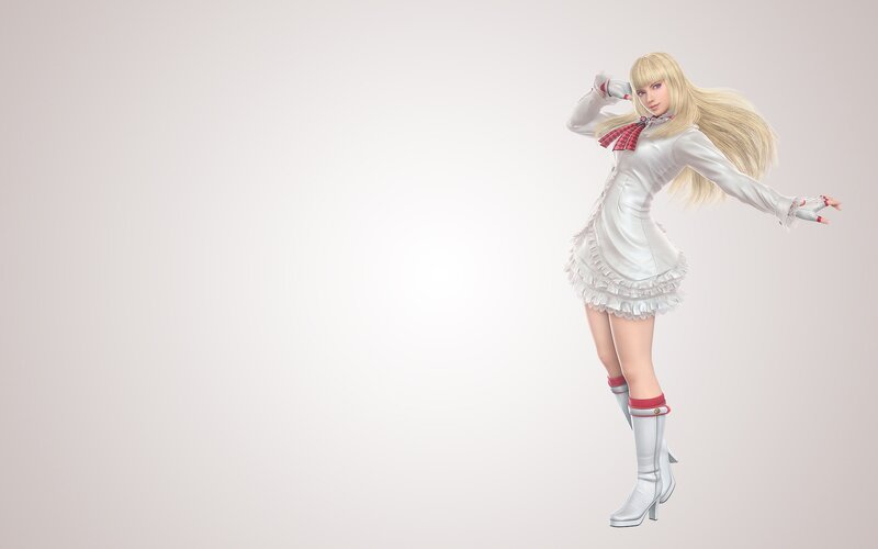blonde character in white dress