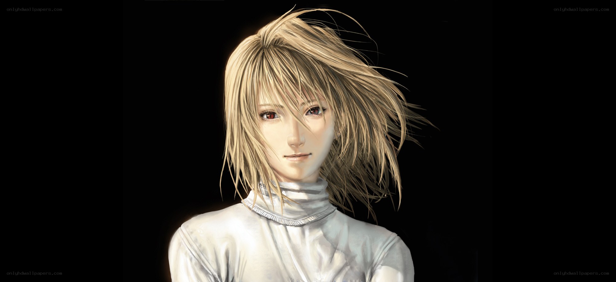 blonde character in white turtleneck