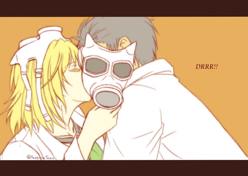 Blonde Character Kissing Masked Person