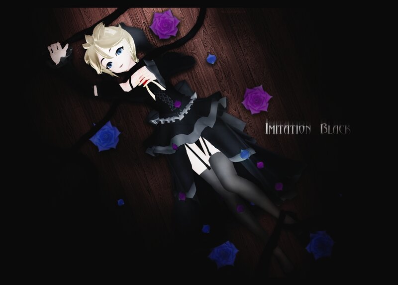 Blonde Character Lying Down — Black