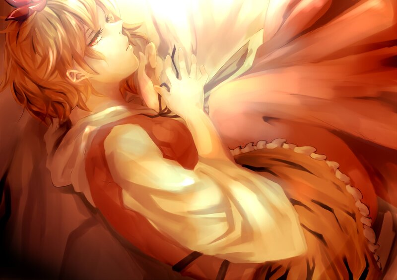 Blonde Character Lying Down — Orange