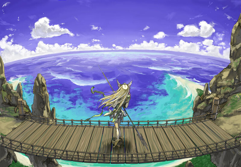 Blonde Character on Bridge
