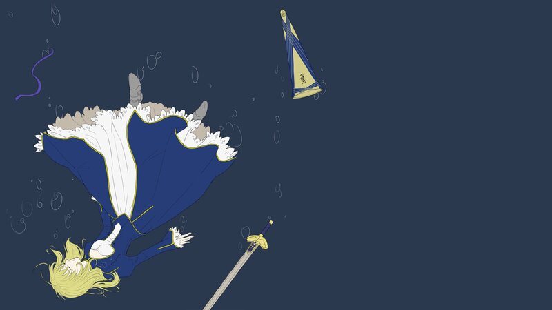 Blonde Character Underwater
