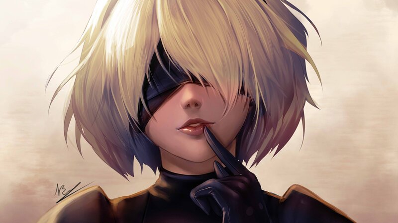 Blonde Character with Blindfold