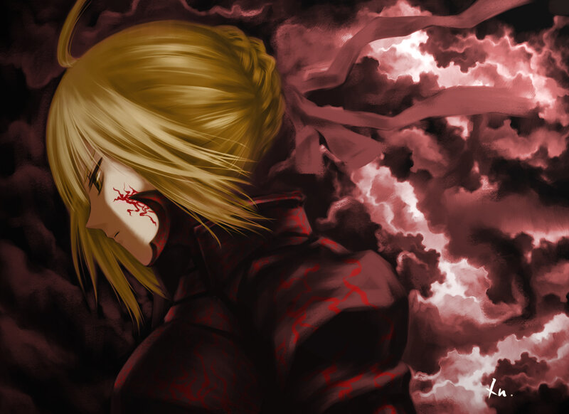 Blonde Character with Blood