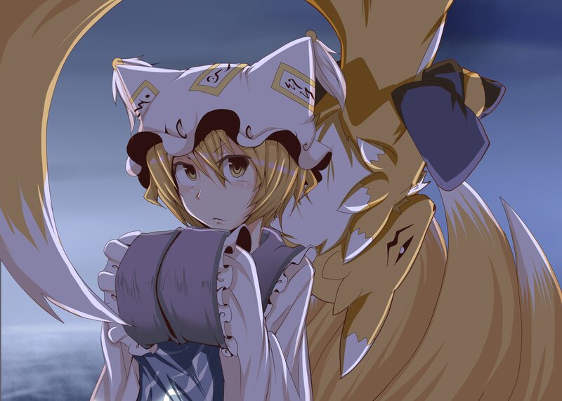 Blonde Character with Fox Ears — Blue