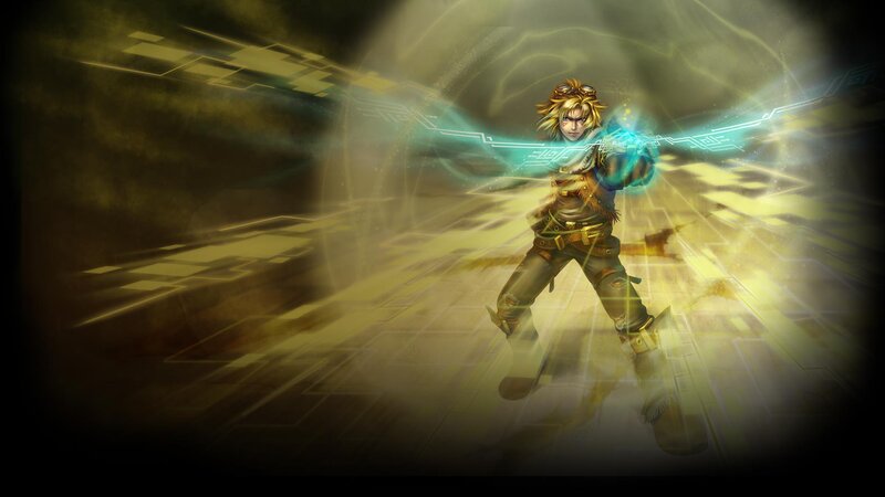 Blonde Character with Glowing Sword — Yellow