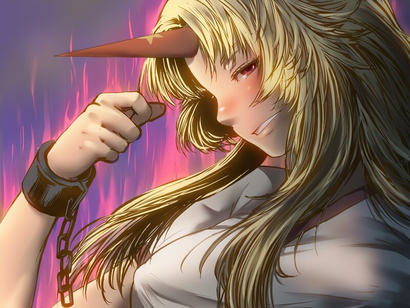 blonde character with horn