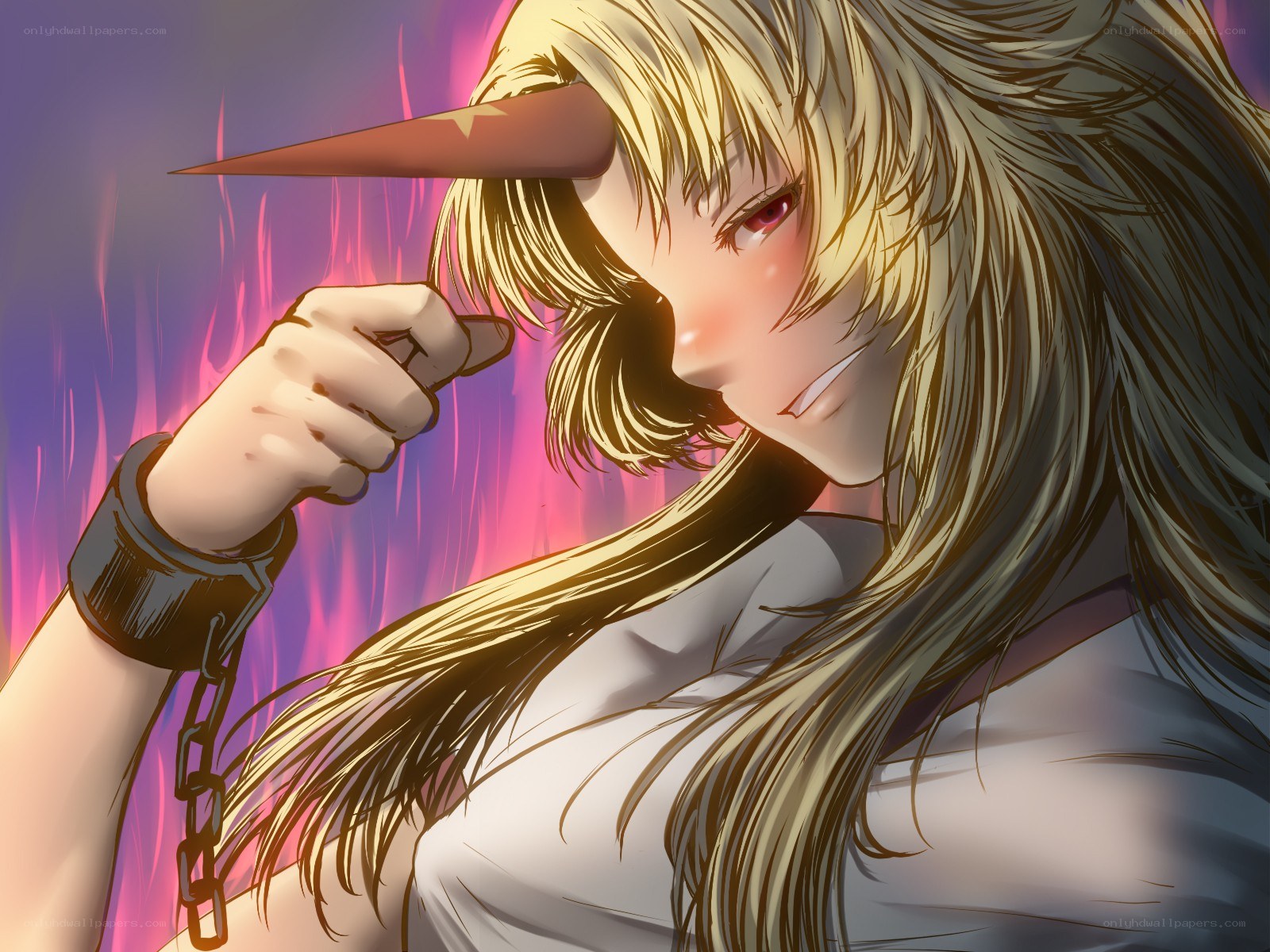 blonde character with horn