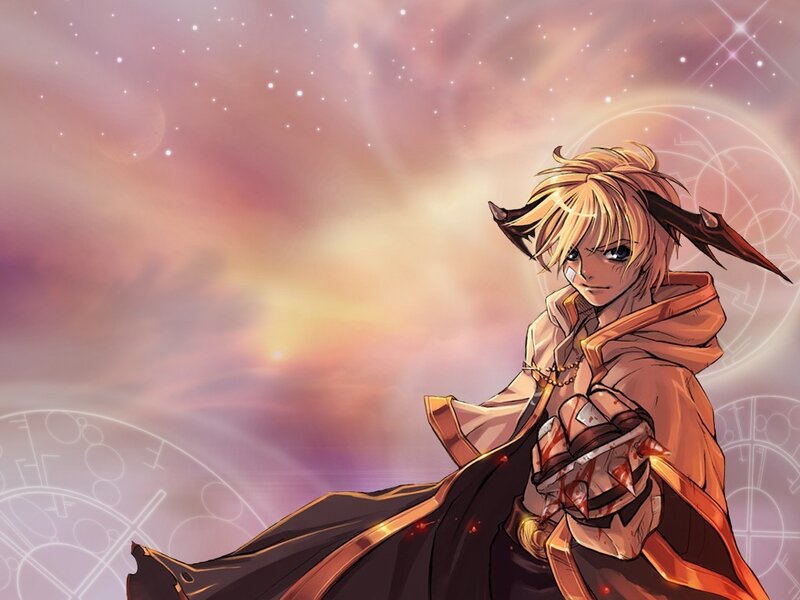 Blonde character with horns