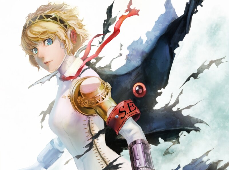 Blonde Character with Mechanical Arm — White