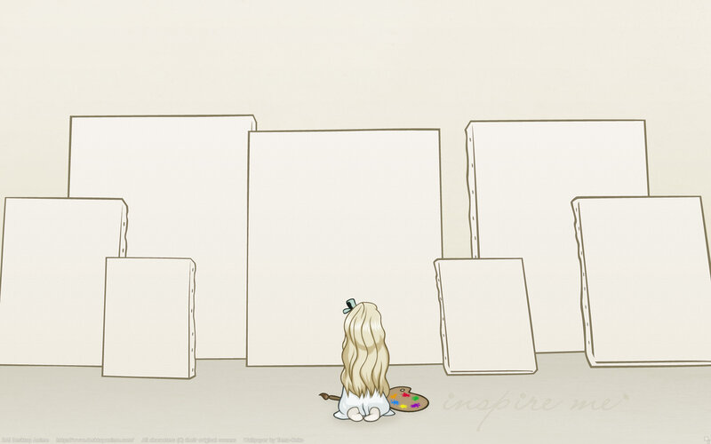 Blonde Character with Paintbrush
