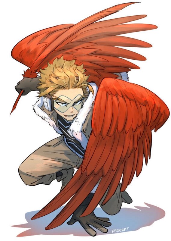Blonde Character with Red Wings