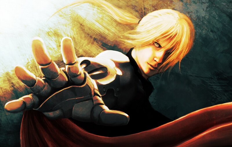 Blonde Character with Robotic Hand — Gold