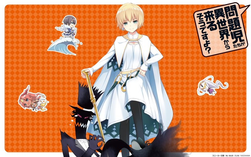 Blonde Character with Staff — Orange