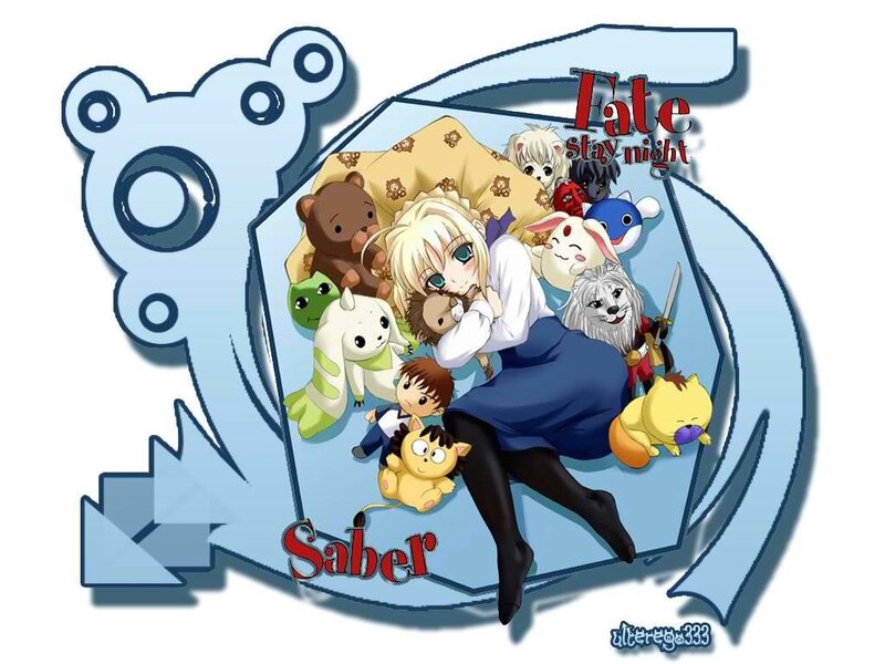 Blonde Character with Stuffed Animals
