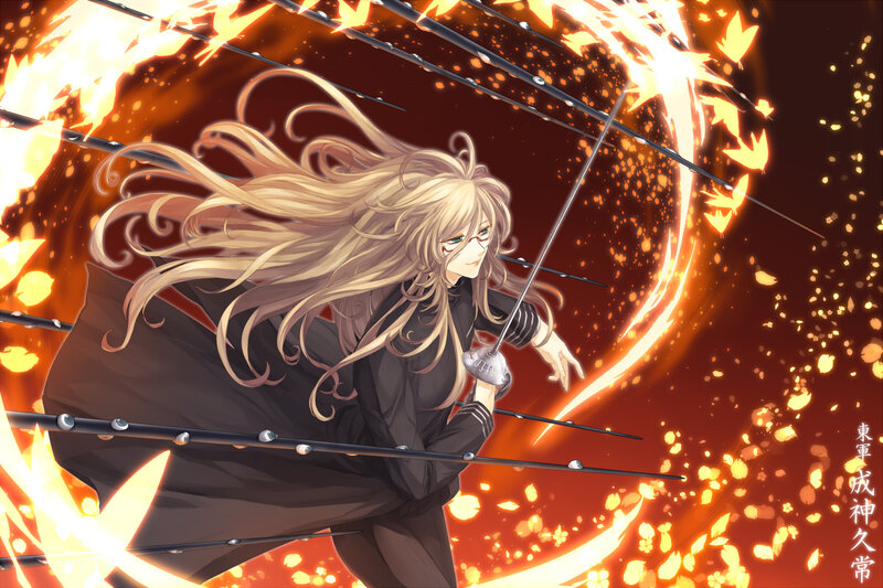 Blonde Character with Sword — Orange