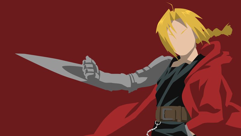 Blonde Character with Sword — Red, Dramatic, Anime, Red Cloak
