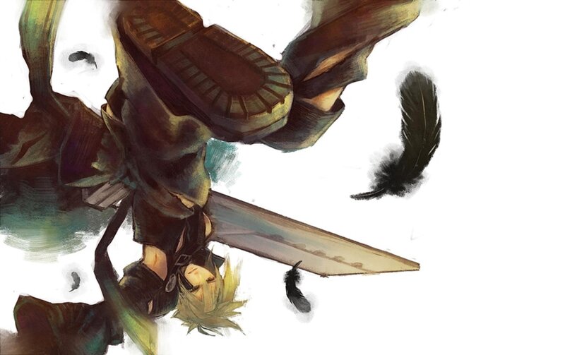 Blonde Character with Sword — White