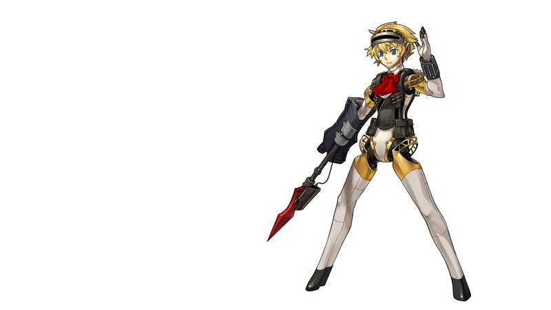 Blonde Character with Weapon — White