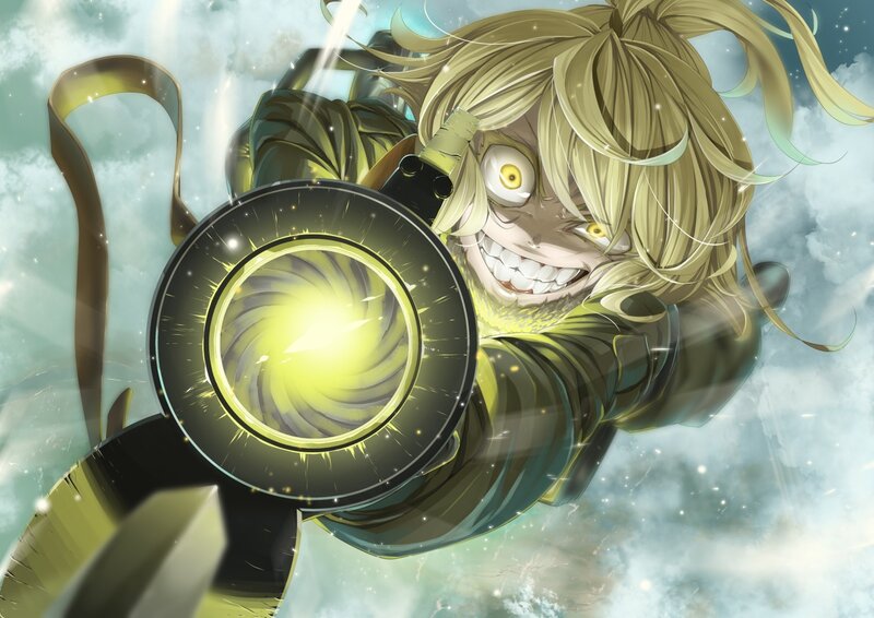 Blonde Character with Weapon — Yellow