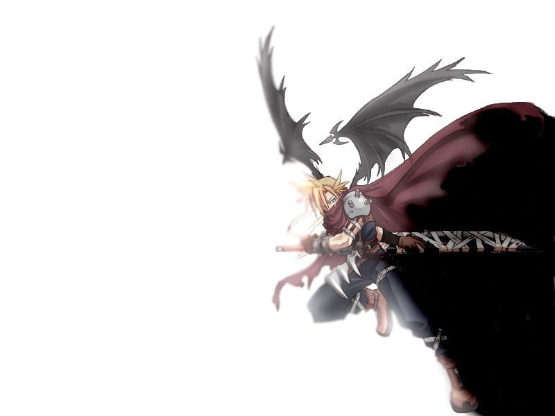 Blonde Character with Wings — White, Dramatic, Anime