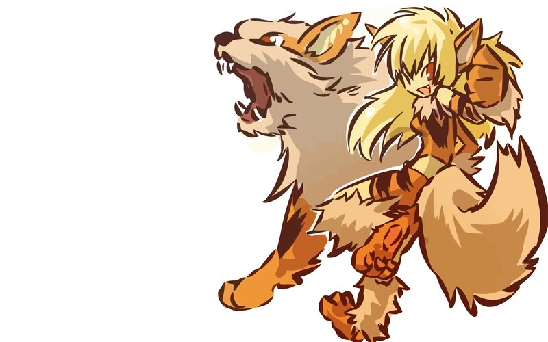 Blonde Character with Wolf