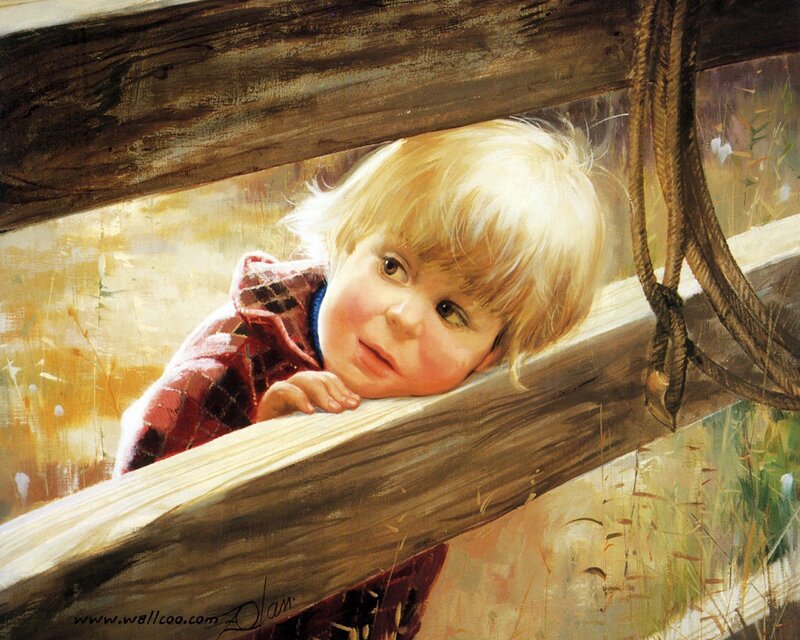 Blonde Child at Window