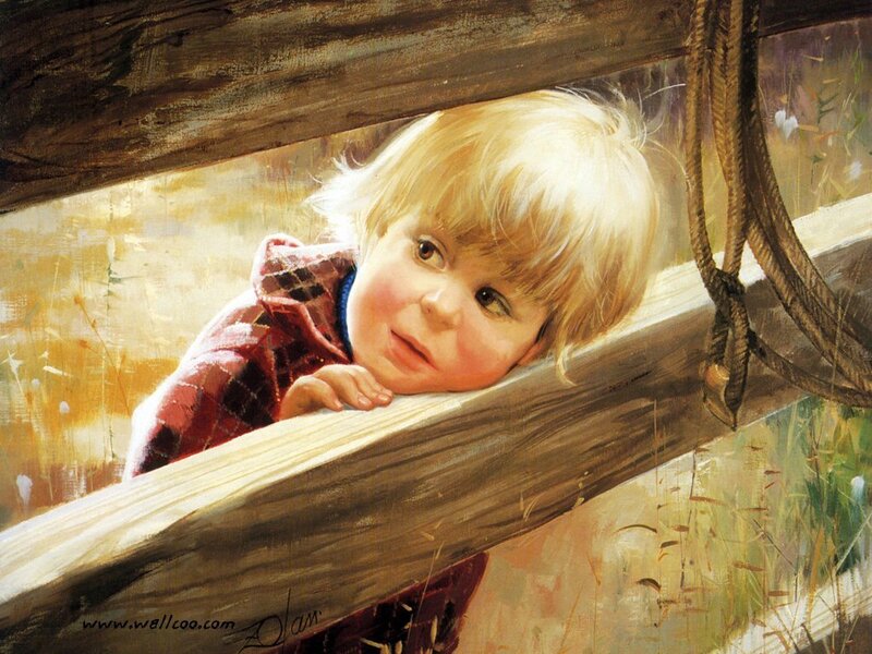 Blonde Child Peeking