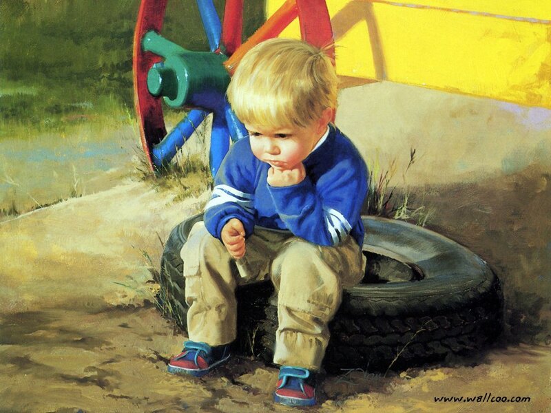 Blonde Child Sitting