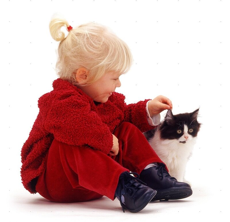 Blonde Child with Cat