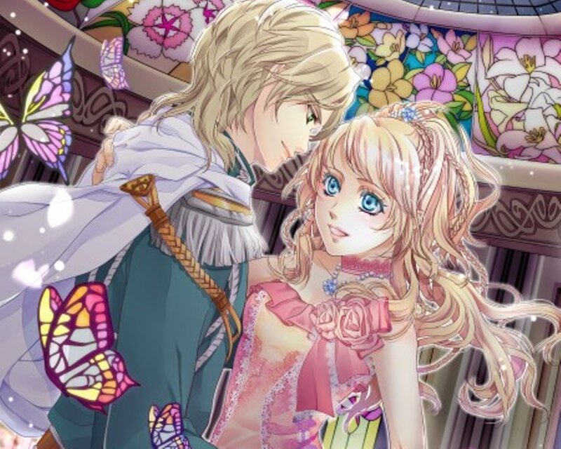 Blonde Couple in Garden