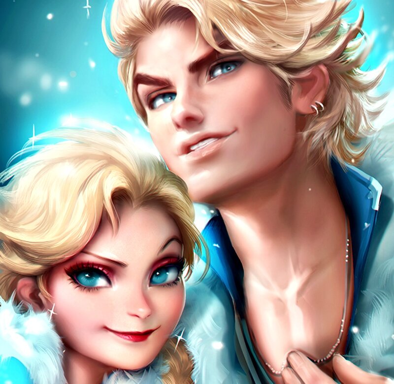 Blonde Couple in Winter