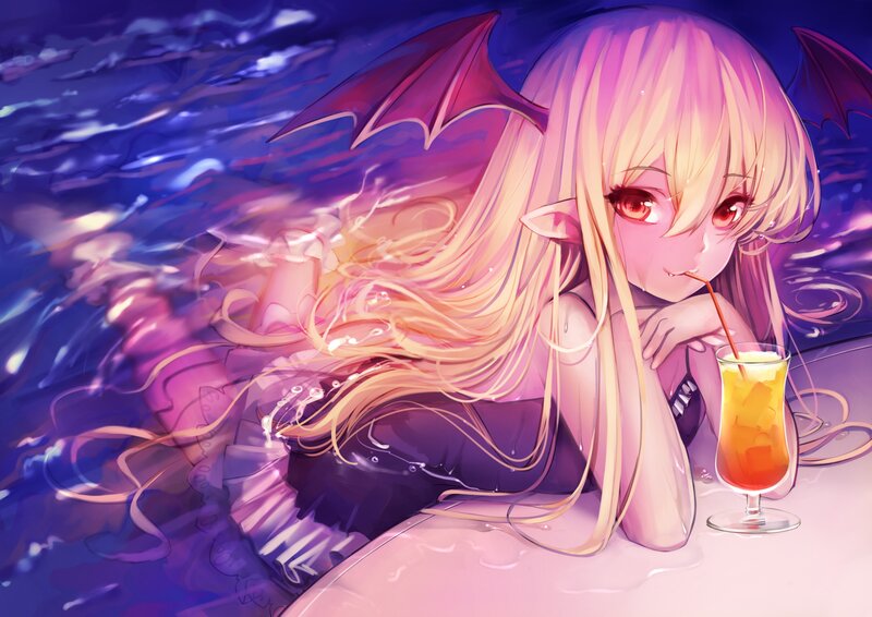 Blonde Demon Girl — Purple