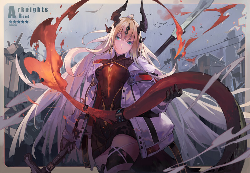 Blonde Demon Girl with Weapon