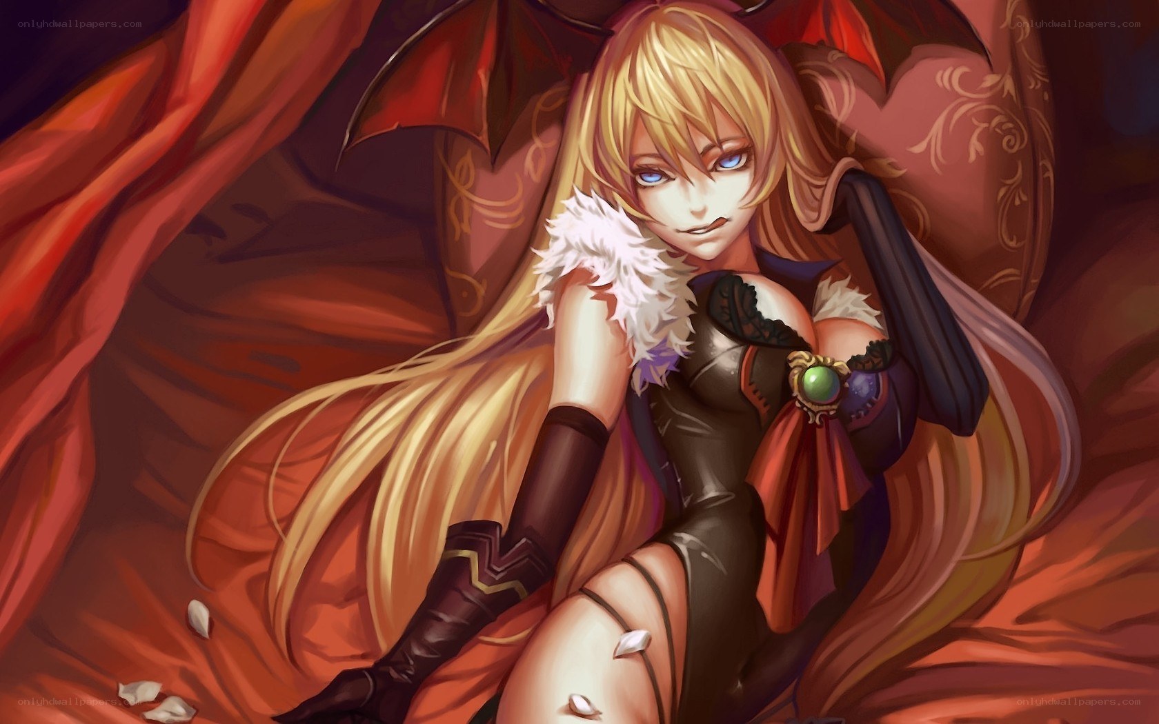 blonde demon woman with wings