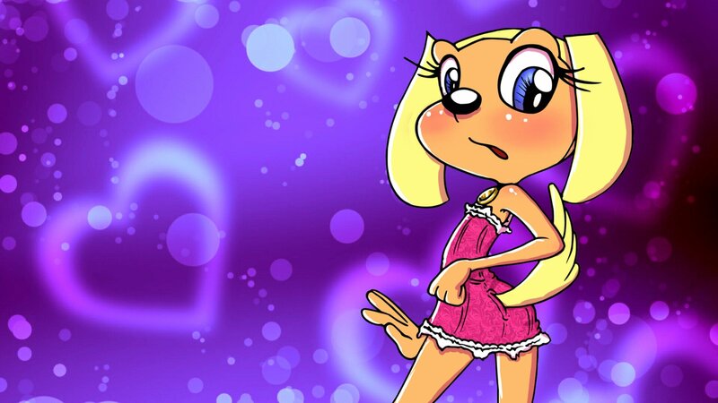 Blonde Dog Character — Purple