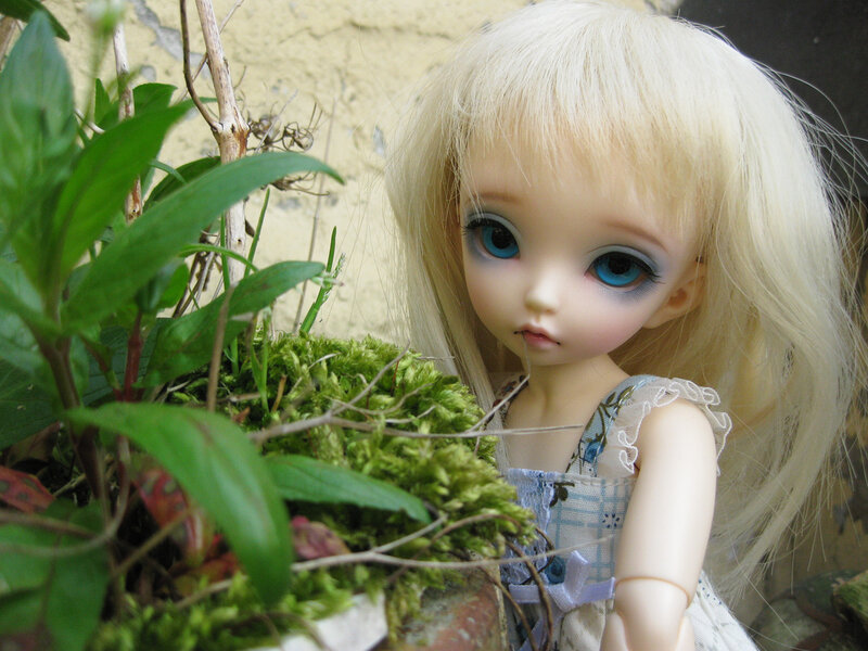Blonde Doll in Moss